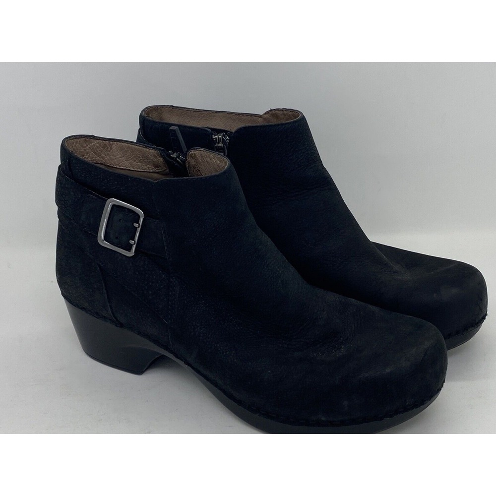 Dansko Women's Boots Black Oiled Leather Size 10 Short Booties Walking Company